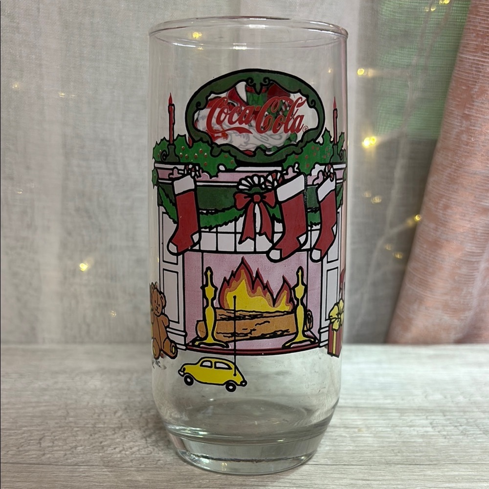 Coca Cola Holiday Glass with Festive Design